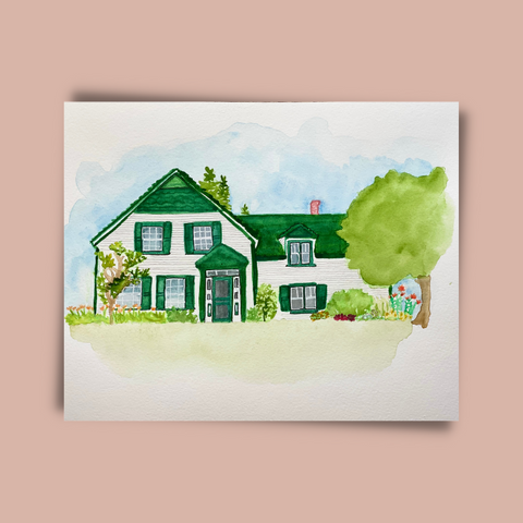 Green Gables Watercolor Print